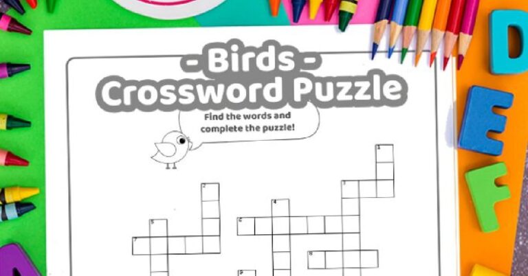 Crossword Puzzle for Kids Birds Kids Activities Blog FB