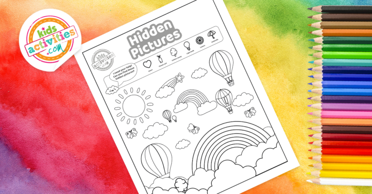 Rainbow Hidden Pictures Coloring Page Facebook