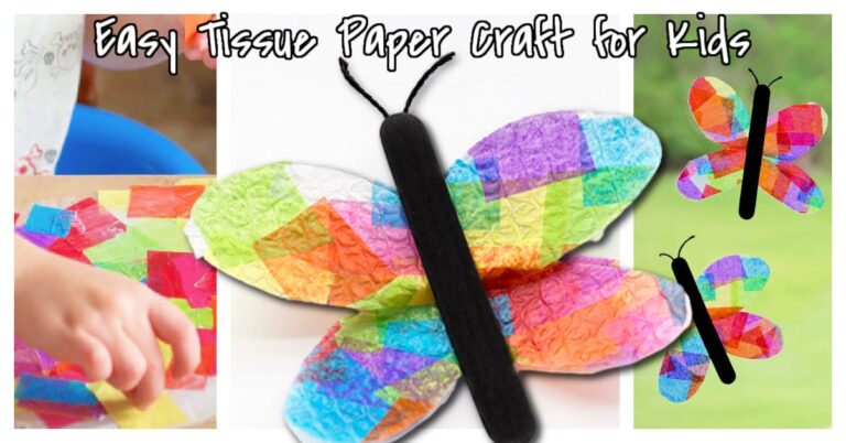 Tissue Paper Butterfly Suncatcher Craft for Kids Kids Activities Blog FB 2