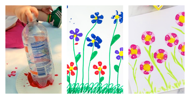 Water bottle flower painting Kids Activities Blog FB