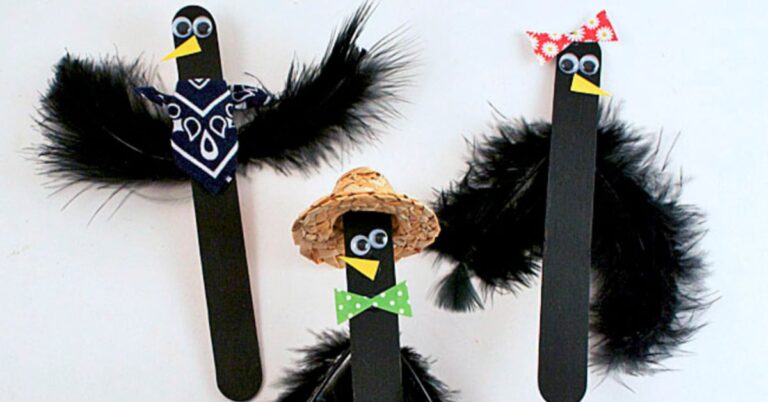 craft stick crow craft popsicle stick