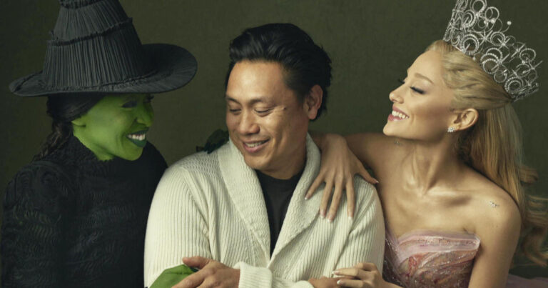 jon chu with erivo and grande wicked 1920