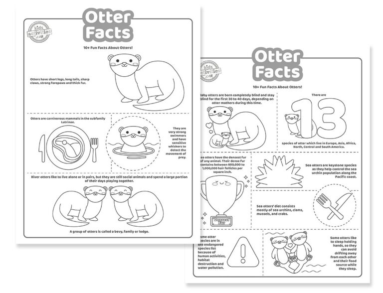 Otter Facts Coloring Pages Facebook