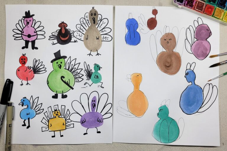 Colorful Turkeys Complete Horiz Kids Activities Blog