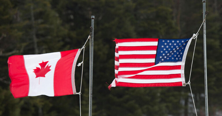 canada american flag border 1